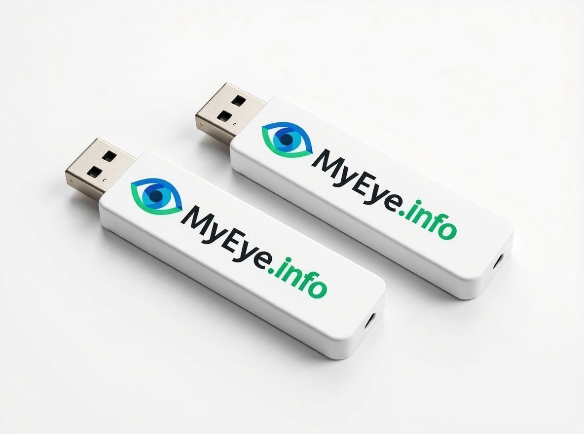 Two USB drives with a Windows downloadable MyEye.info program 
